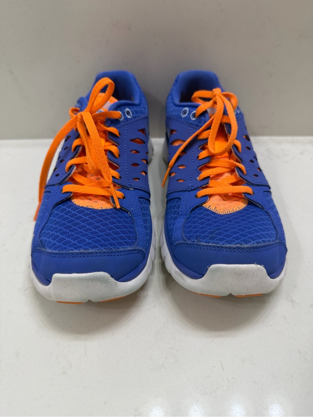 Nike Blue Athletic Sneakers with Orange Laces